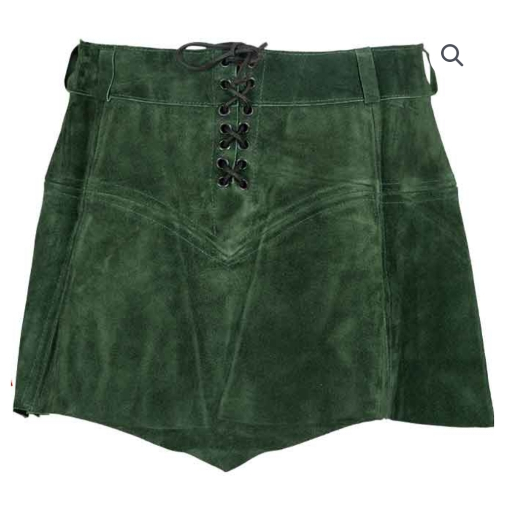 Green Suede Mini Skirt NWOT